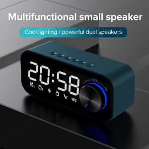 Bluetooth Speaker Wireless LED Mirror Alarm Clock Portable Speaker Supports TF Card 蓝牙闹钟