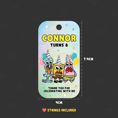 Disney Character Birthday Gift Tags Personalized | Kids Party Favors | Custom Name Labels (Mickey Mouse Minions Sonic)