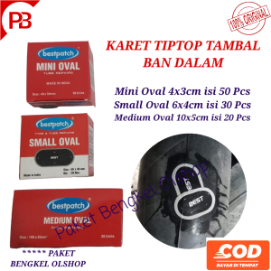 [1 Kotak] TIPTOP BESTPATCH MINI / SMALL / MEDIUM OVAL KARET TAMBAL BAN DALAM