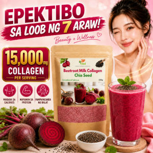 Beetroot Milk Collagen 15000mg Chia Seed | No Added Sugar | Beauty & Wellness