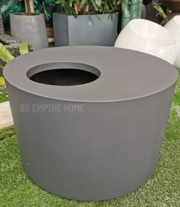 REX FP23 Black Bench Pot Fiberglass Matte Flower Pasu Bunga Garden Taman Plant Fiber Square Indoor Outdoor Tempayan