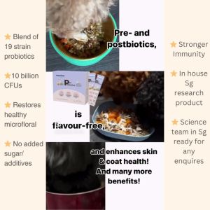 Pet Probiotics (Gut/Skin & Coat Health/Boost Immunity/General Health) *Best SG Formulation*No Meat*