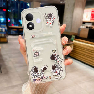 Phone Casing for Redmi Note 17 Pro Max 5G Cute Cartoon Astronaut Pattern with Card Pocket Design Clear Silicone Soft Case for Redmi Note17 Pro Max 5G Phone Cover