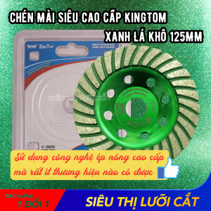 Chén Mài 125mm KingTom Xanh Khô - Mài Đá Hoa Cương Granite