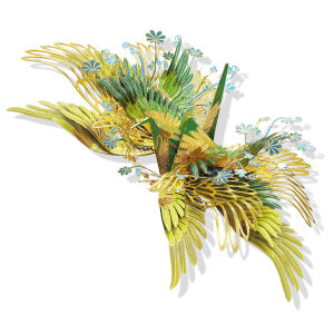 Bộ xếp hình kim loại Piececool 3D Ngàn hạc giấy điều ước - Bùa hộ mệnh - Bộ mô hình kim loại Đồ chơi xếp hình Ngàn hạc giấy bằng kim loại tự làm cho người lớn Bộ xếp hình chất lượng cao Quà tặng kỷ niệm ngày lễ tình nhân cho bạn gái