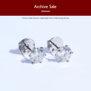 Alfredulla M 1ct Round Tiffset Moissanite Earrings