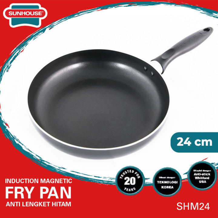 Sunhouse SHM24 Industion Magnetic Frypan Anti Lengket Hitam 24 cm