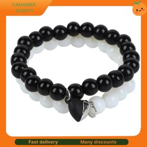 ❣️❣️❣️ 2PCS Black White Bracelet Fashion Couple Friend Matching Magnet Love Bracelet