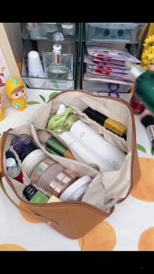 Luxury Pillow Makeup Bag Large Capacity Bag PU Leather Portable Cosmetic Bag Pouch Beg Makeup Murah Storage Bag便携旅行化妆包