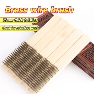 Jozoo Wire Brushes Copper Plated Steel Brushes with Wood Handle 16 x 6 Lines Wire Scratch Brush