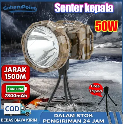SENTER KEPALA DONY MS-309 SO BIG - 50W - CAHAYA SUPER TERANG - WATERPROOF /Senter kepala Cas DONY MS 309 SOBIG 50 WATT /senter terang jarak jauh / Senter Kepala LED Super Terang/ senter tahan lama 50 jam /senter kepala anti air/senter kepala Cahaya Putih