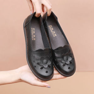 Free Shipping New Style Hollow-Out Mom Shoes Comfortable Soft-Soled Shoes For Middle-Aged And Elderly Women Leather Shoes For Seniors GrandmaS Single Shoes Spring Perforated Sandals