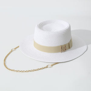 Summer Straw Hats for Women Ribbon Decoration Elegant Ladies Party Dress Hats Travel Beach Sun Hat Chapeau Femme2026