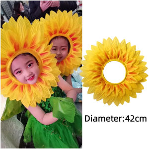 42cm Sunflower Headgear Children Show Performance Props Sunflower Costumes For Dance Party Festival Games