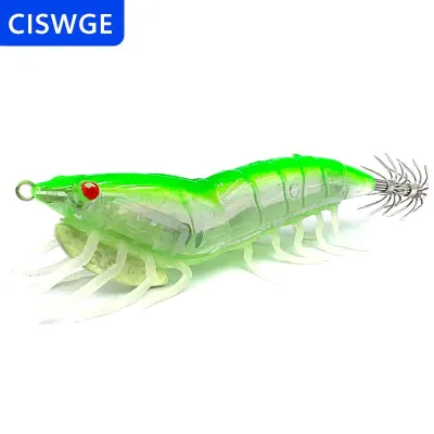 [COD] CISWGE Luya mồi mồi câu tôm bằng gỗ dạ quang móc mực mềm chân tôm bằng gỗ có vòng hạt