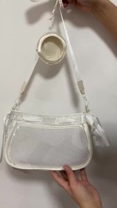 JIAERDI Japanese Transparent White Ita Bags Women Lolita Bow Casual Messenger Bag Female Harajuku Sweet Cute Handbag Aesthetic
