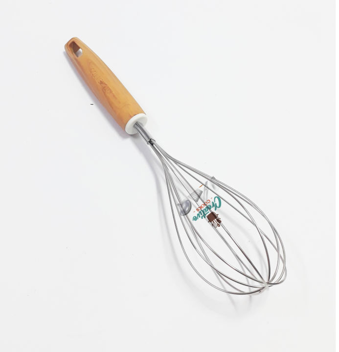 Stainless Steel Wood Grain Egg Whisk  small medium large size