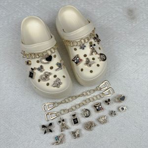 15Pcs Phong Cách Sang Trọng Crocs Jibbitz Charms No. 5 chai nước hoa khóa giày kim loại có thể tháo rời Giày dây xích trang trí Cho Crocs