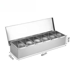 【COD]304 All-Steel Stainless Steel Seasoning Box with Lid Hotel Seasoning Box Square Storage Box Seasoning Boxes