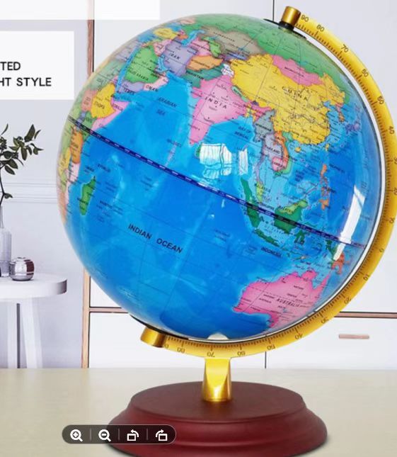 360°/720°25cm Rotating Geographical World Map Globe Teaching Aid