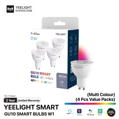 Yeelight Gu10 Smart Bulbs W1 (4 pcs) (Warm)Work with Hey Google Siri Shortcut Alexa Smartthing