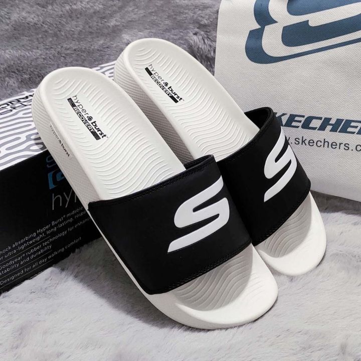 Skechers slippers on sale mens silver