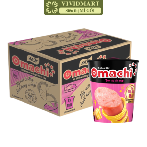 [THÙNG 24 LY] - MASAN - Mì ly Omachi có CÂY THỊT THẬT 3 vị: Sốt/ Xốt Bò Hầm Sườn Hầm Ngũ Quả Tôm Chua Cay (111-114g/ly) - Mì ly khoai tây ăn liền Omachi Omachi ly cây thịt thật  Mì ly Healthy Omachi Mì không chiên Omachi ly có thịt thật