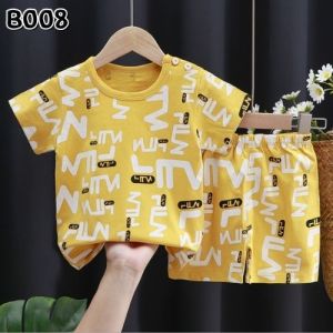 ชุดลำลองเด็ก เสื้อผ้าเด็ก ชุดแขนสั้น ชุดเด็ก เซต 2 ชิ้น เสื้อแขนสั้น+กางเกงขาสั้น เนื้อผ้า cotton ใส่สบาย