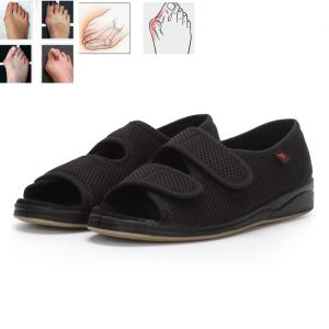 YuanLan 2025 Diabetes Sandals Middle Old Extra Large Code Walking Soft Shoes Widened Adjustable High Instep Fat Swollen Wide Foot Surgery Gauze Diabetes Shoes
