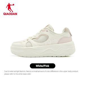Qiaodan Flower Women Breathable Mesh Platform Casual Skate Shoes QXL052262509