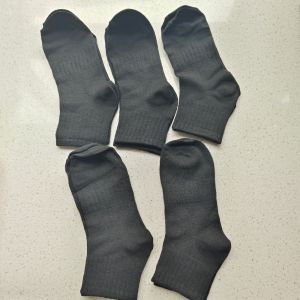5 Pairs Womens Plain Mid-Calf Socks INS Style Casual Cotton Socks Breathable Daily Wear