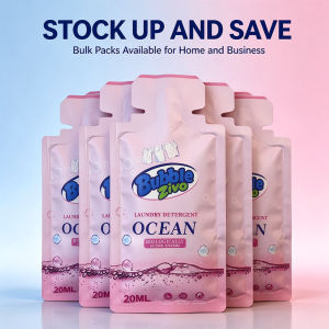 Laundry Detergent Sachet 20ml Ocean Enzyme Bubble Zivo Antibacterial Baby Safe Low Foam Travel Mini 72h Fresh Scent