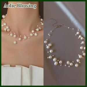 Aolie French Style Light Luxury Elegant Niche Design Multi-layer Pendant Necklace Fashion Women Sweet Jewelry Accessories Gift