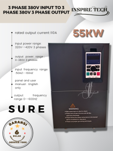Inverter Frekuensi SURE Drive Konverter 55KW Input 3phase 380V to 380V 3phase Output Variabel Pengatur Inverter Frekuensi