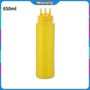 Masely Salad sauce bottle graduated squeeze bottle plastic seasoning bottle three hole jam bottle