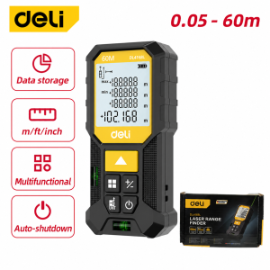 Máy Đo Khoảng Cách Laser Deli Loại 40m - 120m Đa Chức Năng - Có Túi Đựng Bảo Vệ - Dễ Dàng Sử Dụng Từ Xa