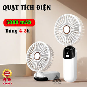 Quạt gấp gọn sạc pin quạt cầm tay nhỏ gọn tiện dụng mang đi 5 mức gió
