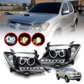 ไฟหน้า โปรเจคเตอร์ รุ่น โตโยต้า ไฮลักษ์ วีโก้ TOYOTA HILUX VIGO ปี 2003 - 2010 โคมในดำ ข้าง ซ้าย + ขวา จำนวน 1 คู่. 
