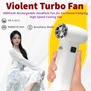 Turbo Fan 90000RPM Blower Dust Cleaner 6-Speed 8000mAh Cordless Handheld High Speed Air Duster for Cleaning PC Car