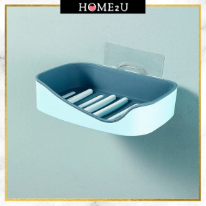 Blue Yellow Series Nordic Double Layer Soap Rack No Drilling Wall Mounted Soap Drain Holder Adhesive 北欧香皂盒