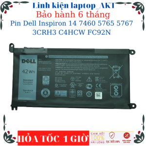 Pin Laptop Dell Inspiron 14 7460 5765 5767 3CRH3 C4HCW FC92N- Pin WDXOR-42Wh