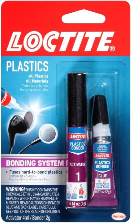 Loctite Super Glue Plastics Bonding System, 2g Plastics Bonder &amp; 4g ...