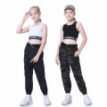 Lolanta Kids Girls Hip Hop Street Dance Solo Clothes Crop Top Vest Or Pants Children's Jogger Sport Pants Rock Style Jazz Performance Wear 4-16 Years. 