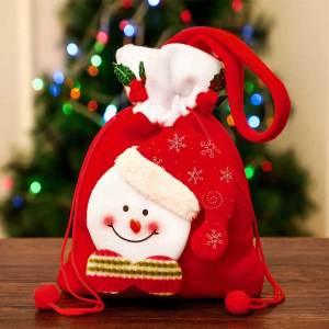 【Taro Ball】Christmas Presents Basket Christmas Candy Bags Christmas Gift Bags Portable Santa Gift Bag Wedding Candy Tote Bag