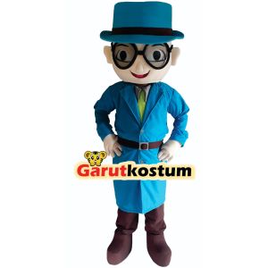 kostum maskot badut upin topi detective setelan costume lucu dewasa