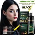 AUGEAS 500ml Original Hair Dye Shampoo C2 Drak Brown Hair Color Organic Women & Men FDA approved. 