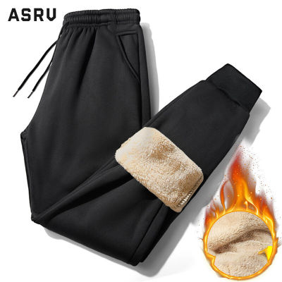 ASRV Winter sports pants men's plus velvet thick lamb velvet loose casual trousers maliit na paa pantalon mainit na panlabas na damit na sweatpants na lalaki
