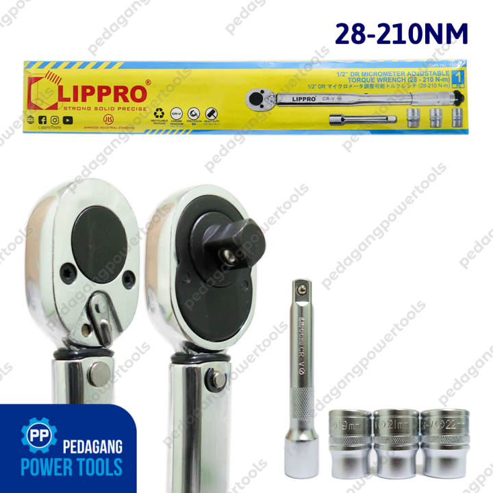 LIPPRO 28 210 NM KUNCI MOMEN TORSI SET 1 2 ADJUSTABLE TORQUE WRENCH Lazada Indonesia