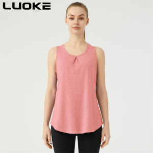 Luoke Sports vest for women wearing loose sleeveless fitness T-shirt running training yoga vest