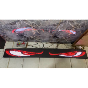 RUNNING TEXT p5 lampu runingtext kaca SLIM animasi gambar / mata gerak 12v/24v  ( TERMURAH ) strobo kaca truk pickup